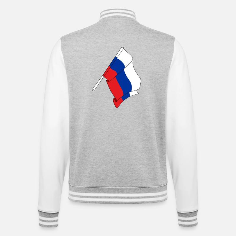Drapeau Russie - Veste Teddy - gris chiné / blanc