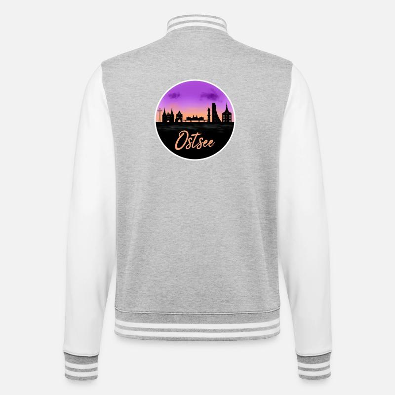 Baltic Sea Fineline Skyline - College Sweat Jacket - heather grey/white