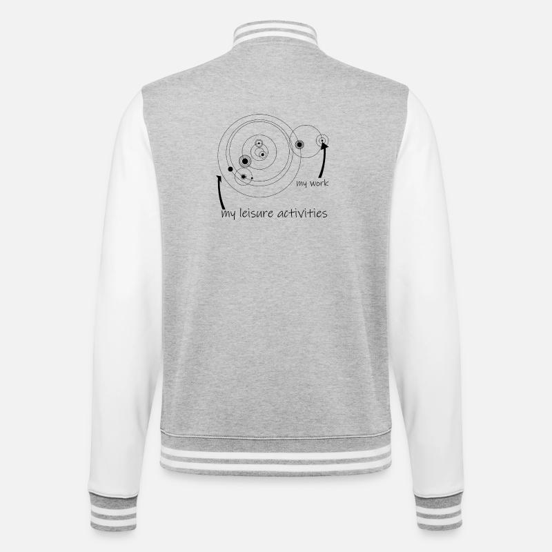 life & work circles (black) - College Sweat Jacket - heather grey/white