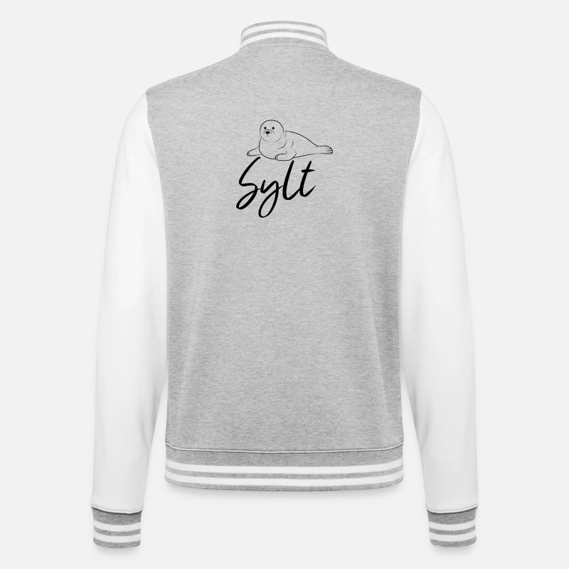 Sylt Robbe - College-Sweatjacke - Grau meliert/Weiß
