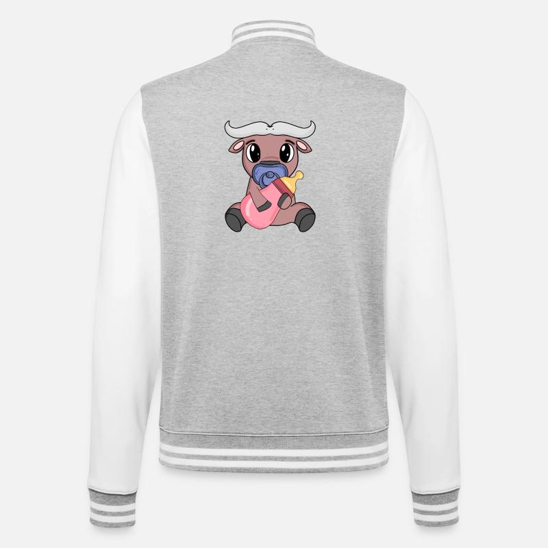 Bébé boeuf - Veste Teddy - gris chiné / blanc