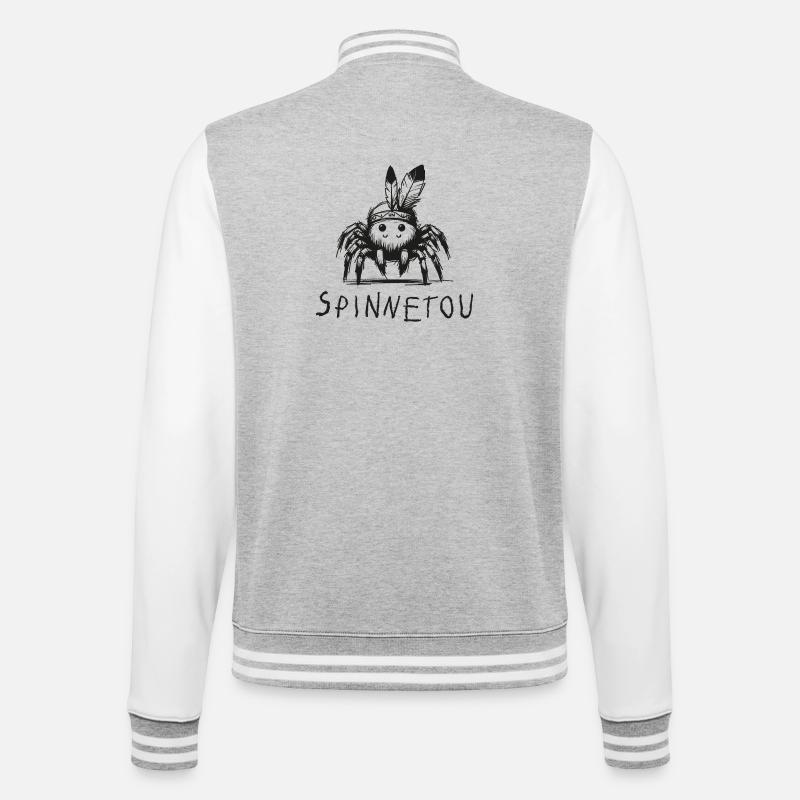 spinnetou wortspiel spinne lustig winnetou - College-Sweatjacke - Grau meliert/Weiß