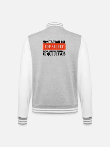 travail, travail humour, humour de travail - Veste Teddy - gris chiné / blanc