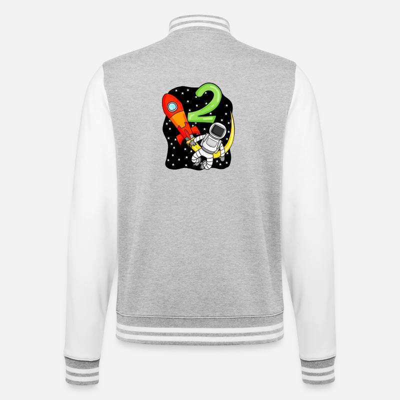 2 Birthday Boy Astronaut - College Sweat Jacket - heather grey/white