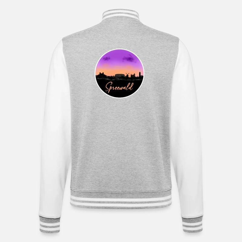 Spreewald Finline Skyline - College-Sweatjacke - Grau meliert/Weiß