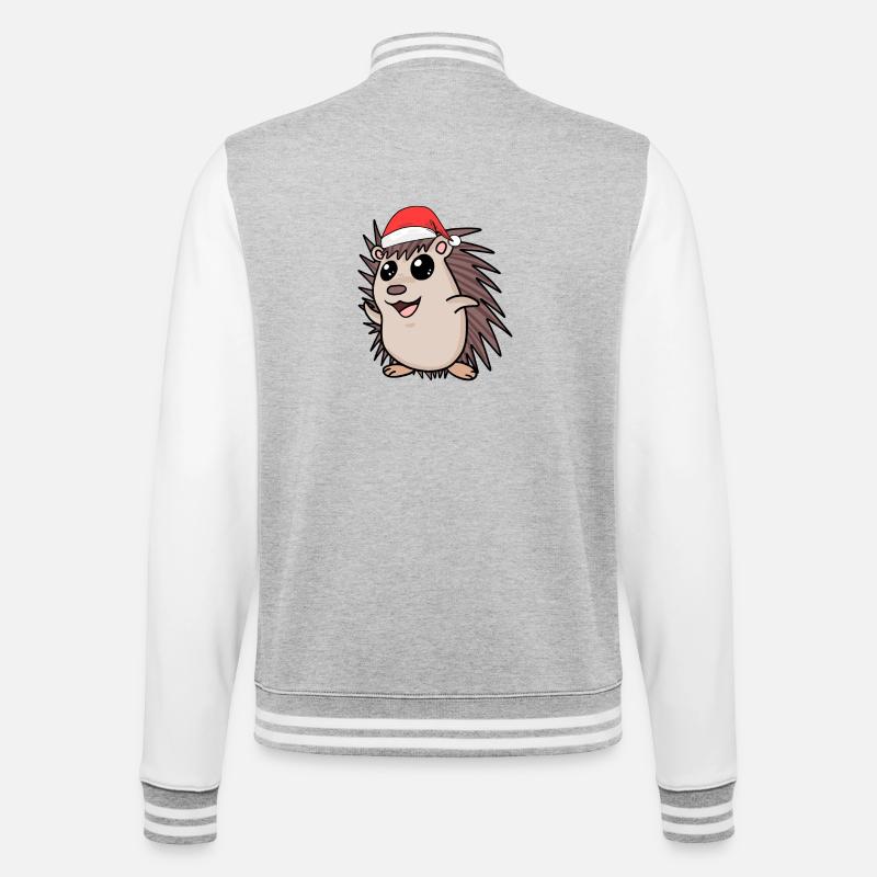 Hérisson Noël - Veste Teddy - gris chiné / blanc