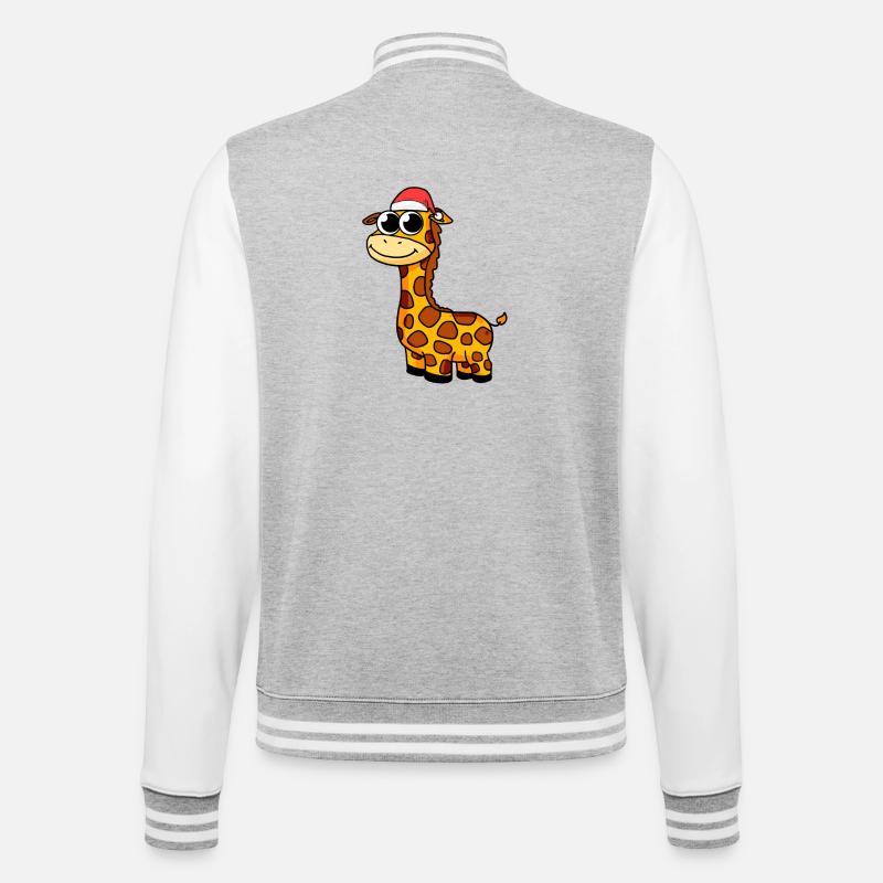 Giraffe Christmas - College Sweat Jacket - heather grey/white