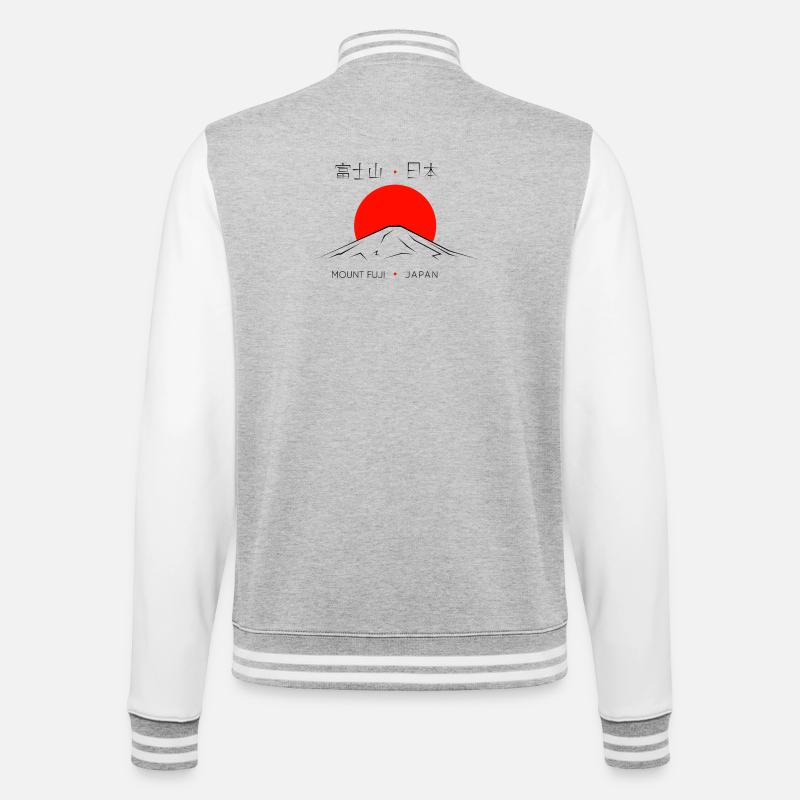 Mount Fuji Japan - Veste Teddy - gris chiné / blanc