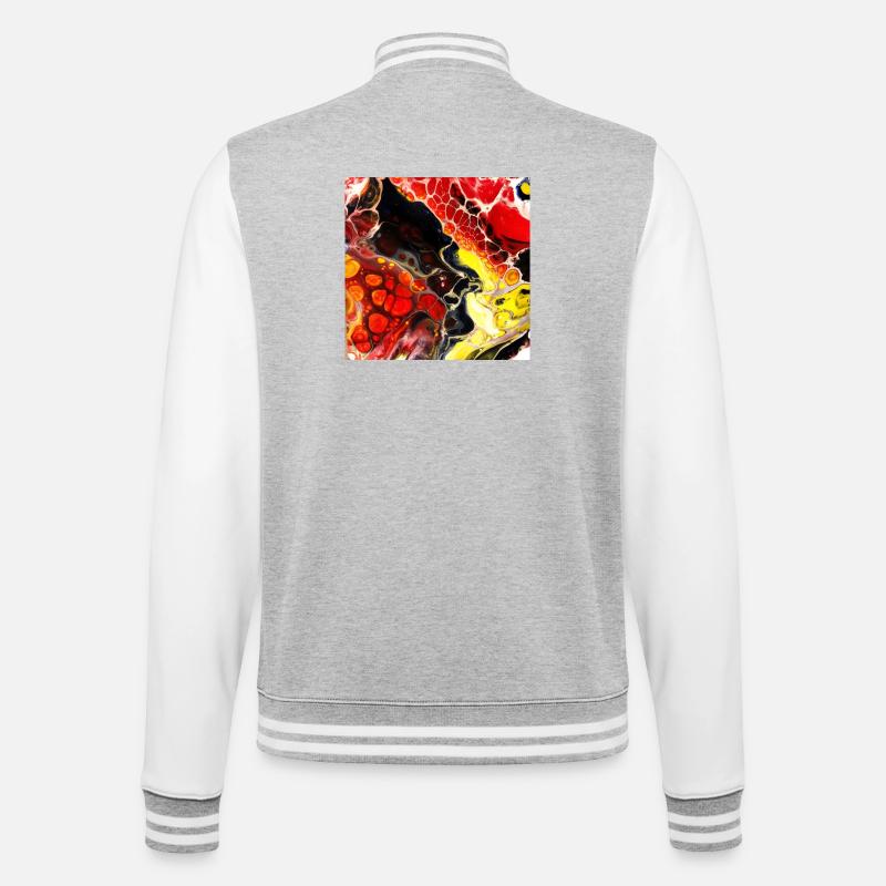 Imagination - Veste Teddy - gris chiné / blanc