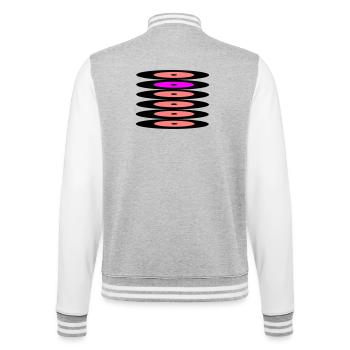 Schallplatten - College-Sweatjacke - Grau meliert/Weiß - Hinten - Marisol (170cm)