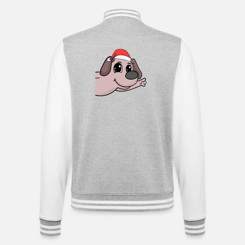 Chien Chiens de Noël - Veste Teddy - gris chiné / blanc