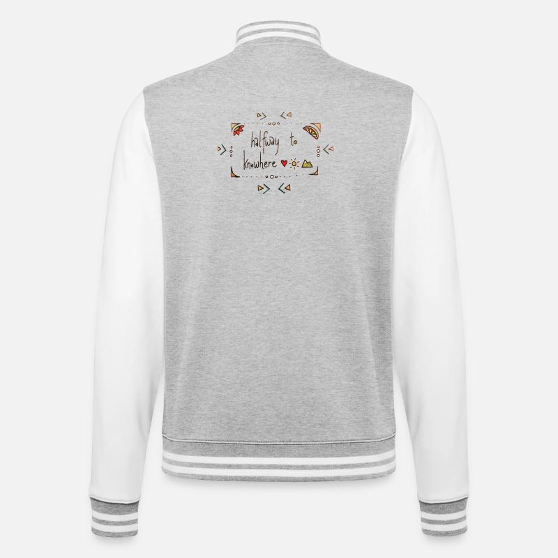 Halfway To Knowhere - College-Sweatjacke - Grau meliert/Weiß