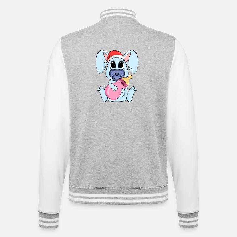 Noël Bébé Lapin - Veste Teddy - gris chiné / blanc