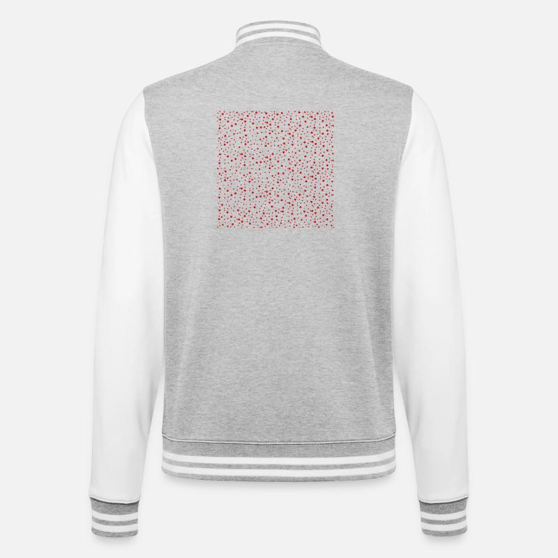 sternenmuster rottöne, weihnachts prints - College-Sweatjacke - Grau meliert/Weiß
