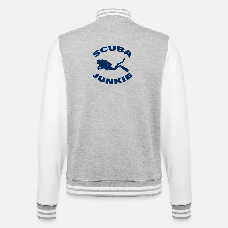ACCRO À LA PLONGÉE SOUS-MARINE - Veste Teddy - gris chiné / blanc
