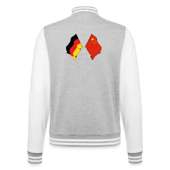 Drapeau de l’Allemagne et drapeau de la Chine - Veste Teddy - gris chiné / blanc - Dos - Marisol (170cm)