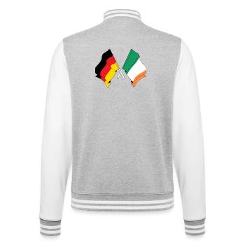 Drapeau de l’Allemagne et drapeau de l’Irlande - Veste Teddy - gris chiné / blanc - Dos - Marisol (170cm)