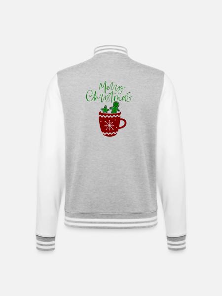Joyeux Noël, Biscuits - Veste Teddy - gris chiné / blanc