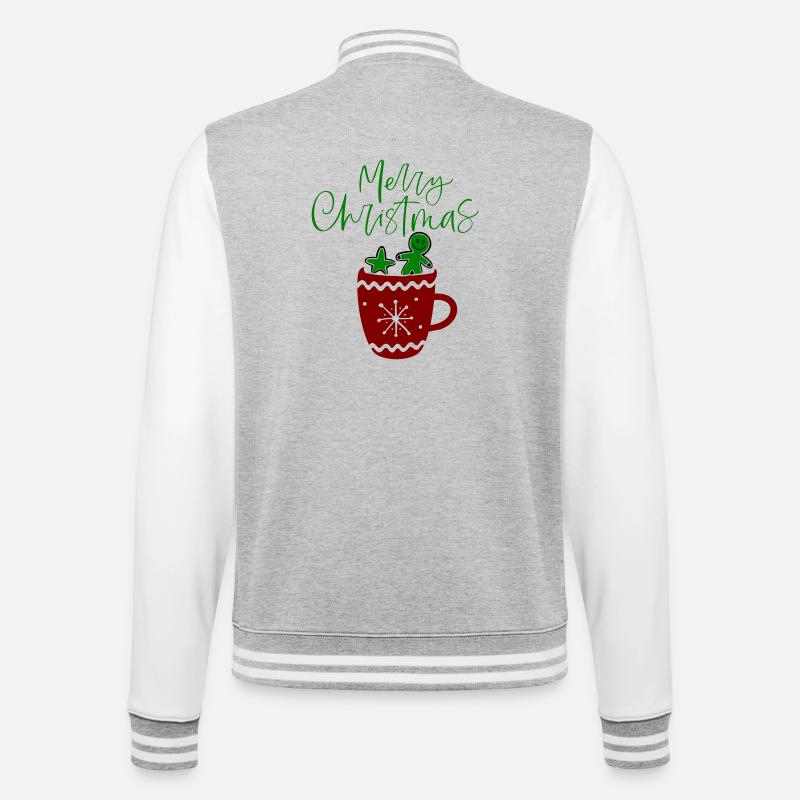 Merry Christmas, Plätzchen - College-Sweatjacke - Grau meliert/Weiß