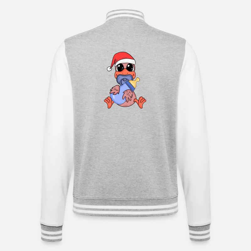 Poulet Bébé Noël - Veste Teddy - gris chiné / blanc