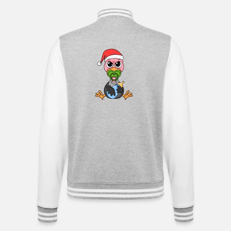 Vautour bébé Noël - Veste Teddy - gris chiné / blanc