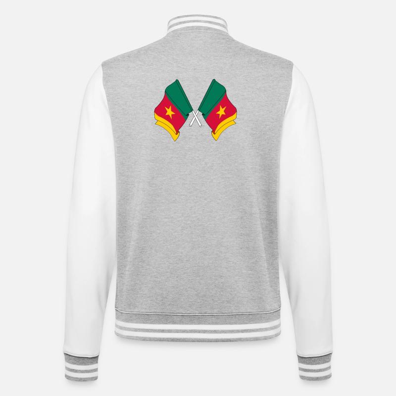 Two flags Cameroon - College Sweat Jacket - heather grey/white