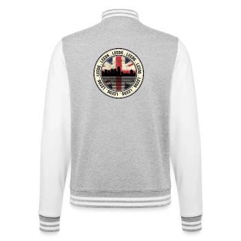 Leeds Skyline Gewerkschaftsabzeichen - College-Sweatjacke - Grau meliert/Weiß - Hinten - Marisol (170cm)