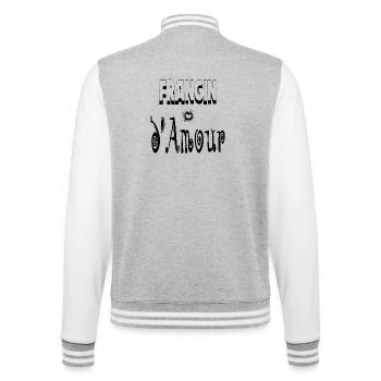 Frangin Amour Cœur Frère - Veste Teddy - gris chiné / blanc - Dos - Marisol (170cm)