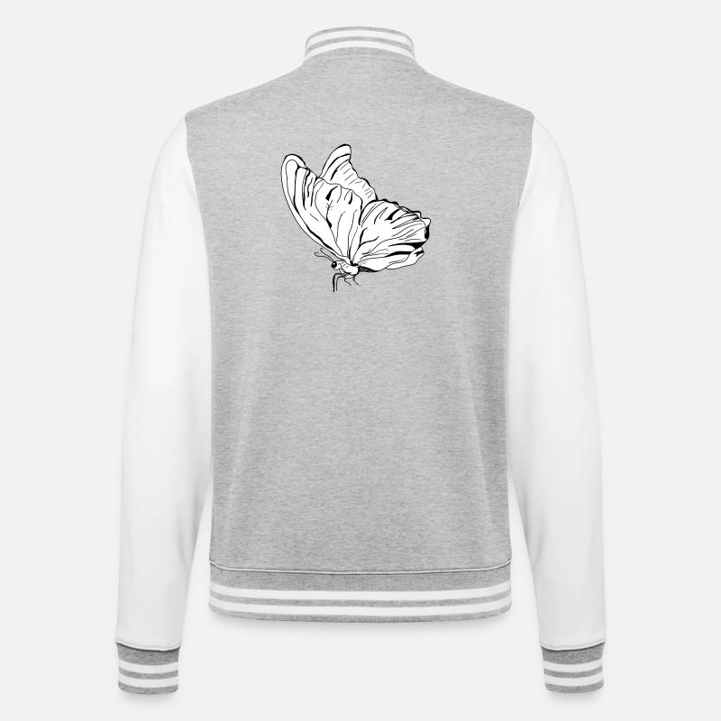 Schmetterling Vecter - College-Sweatjacke - Grau meliert/Weiß