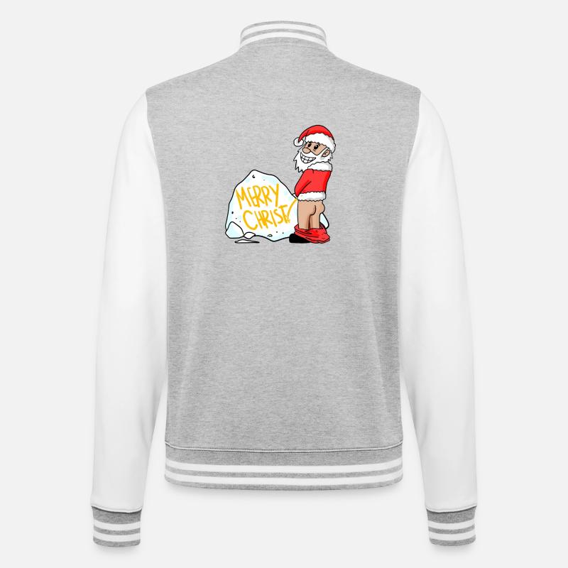 Père Noël Drôle - Veste Teddy - gris chiné / blanc