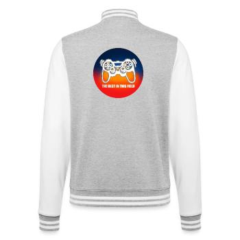 Game Console Gamer - College Sweat Jacket - heather grey/white - Back - Marisol (170cm)