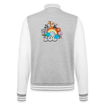 Regenbogen-Zoo-Parade - College-Sweatjacke - Grau meliert/Weiß - Hinten - Marisol (170cm)
