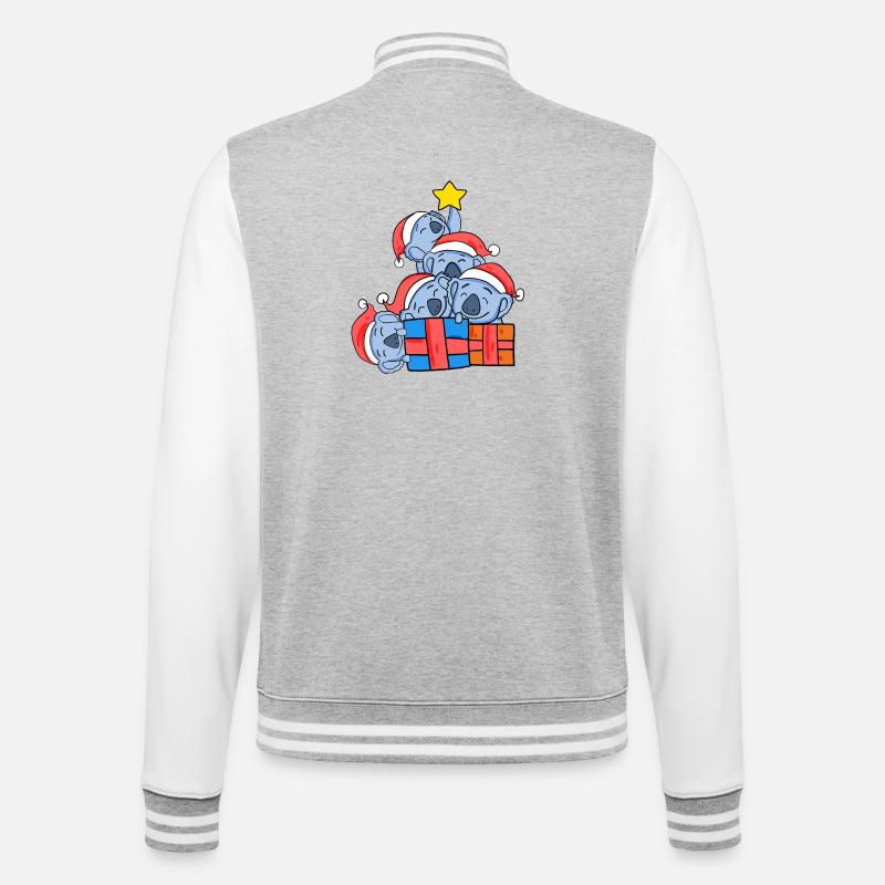 Koala Christmas Tree Christmas - College Sweat Jacket - heather grey/white