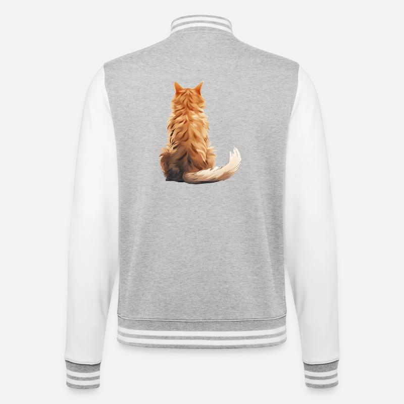 Chat Manx - Veste Teddy - gris chiné / blanc