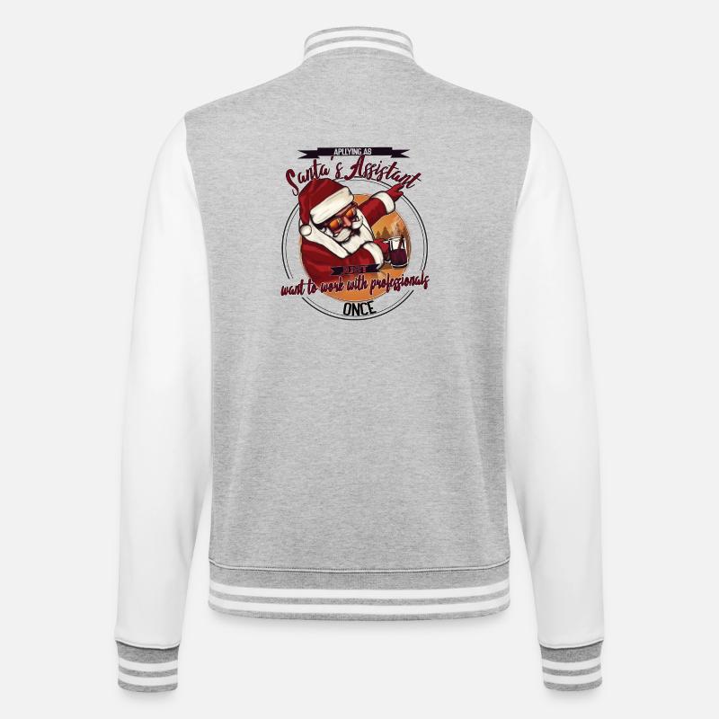Santa's Assistant – Funny Christmas Design - College Sweat Jacket - heather grey/white