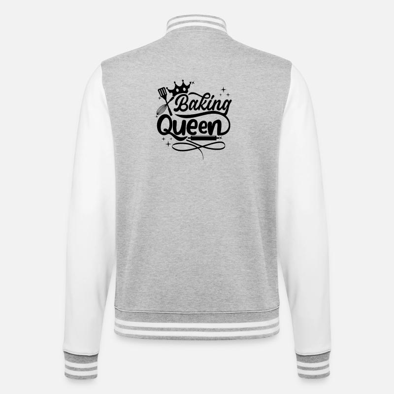 Baking Queen - College Sweat Jacket - heather grey/white