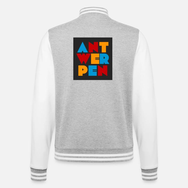 Antwerpen - Antwerp - College-Sweatjacke - Grau meliert/Weiß