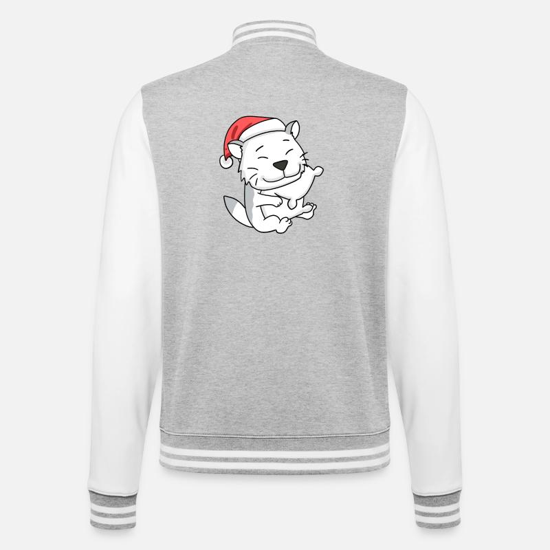 Chat Mignon Burmilla Fatigué Noël - Veste Teddy - gris chiné / blanc