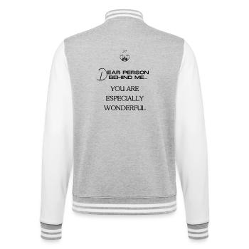 Charity - College Sweat Jacket - heather grey/white - Back - Marisol (170cm)