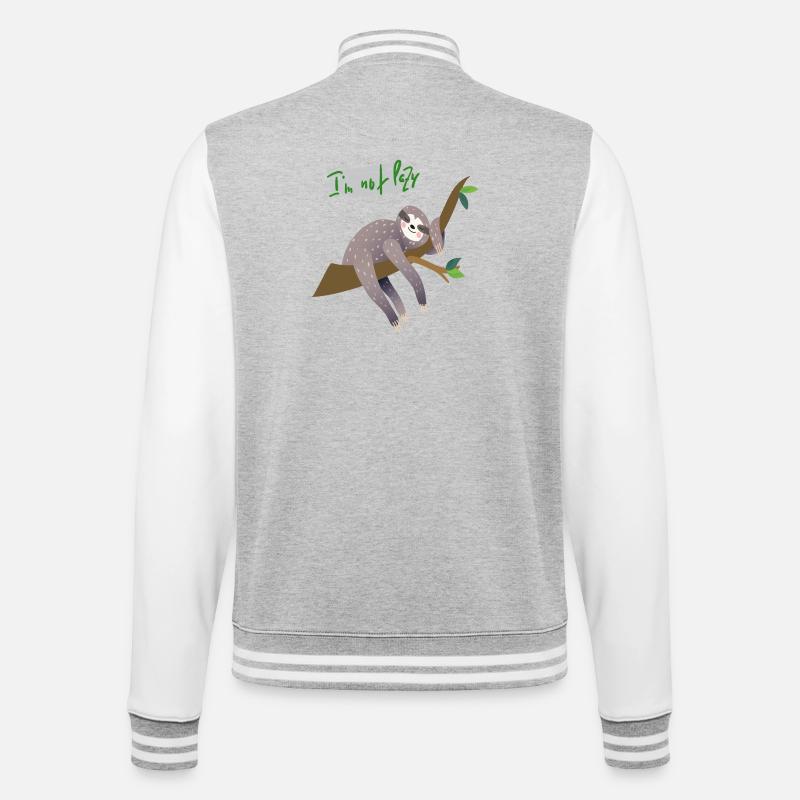 Sloth i'm not lazy - College Sweat Jacket - heather grey/white