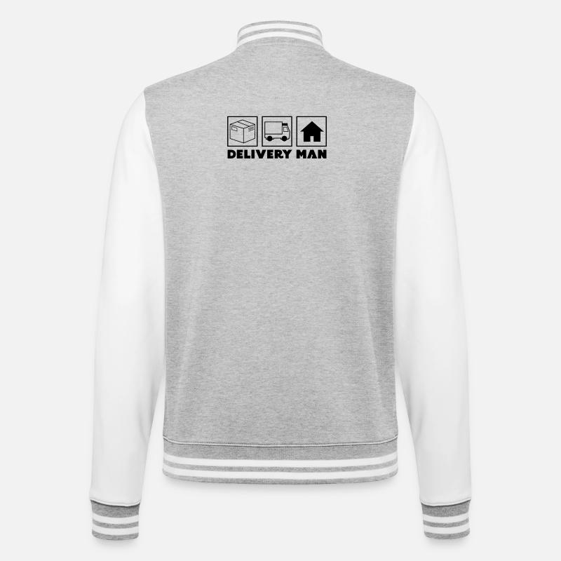 Delivery Driver Job Employee Career Statement - College Sweat Jacket - heather grey/white