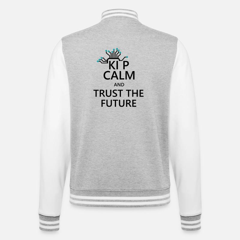 AI P CALM AND TRUST THE FUTURE - College Sweat Jacket - heather grey/white