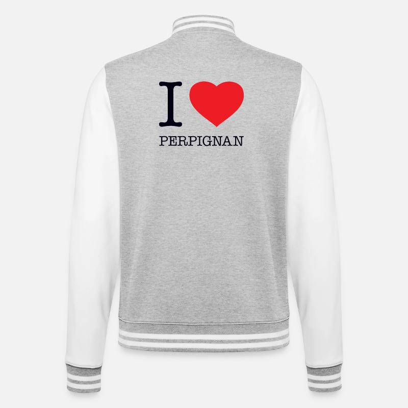 I LOVE PERPIGNAN - College Sweat Jacket - heather grey/white