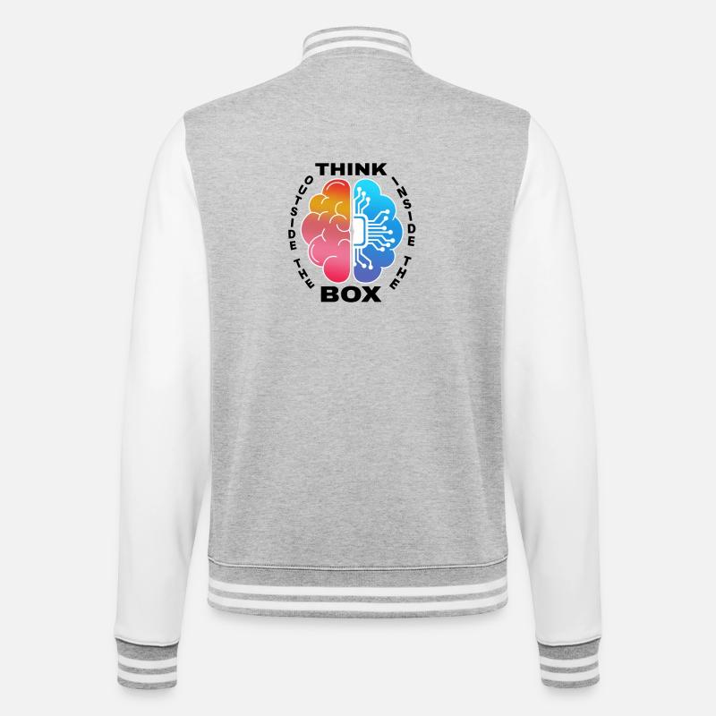 Think outside / inside the Box - College-Sweatjacke - Grau meliert/Weiß