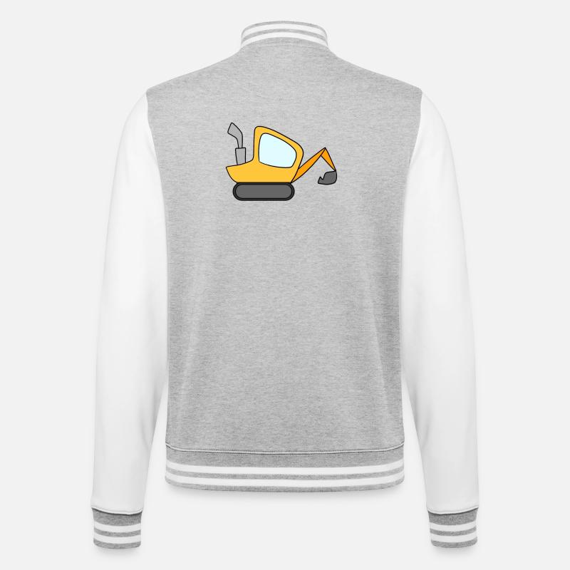 Excavatrice - Veste Teddy - gris chiné / blanc