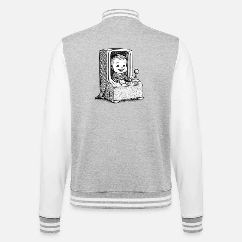 Bébé d’arcade - Veste Teddy - gris chiné / blanc