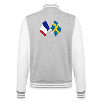 Drapeau de la France et drapeau de la Suède - Veste Teddy - gris chiné / blanc - Dos - Marisol (170cm)