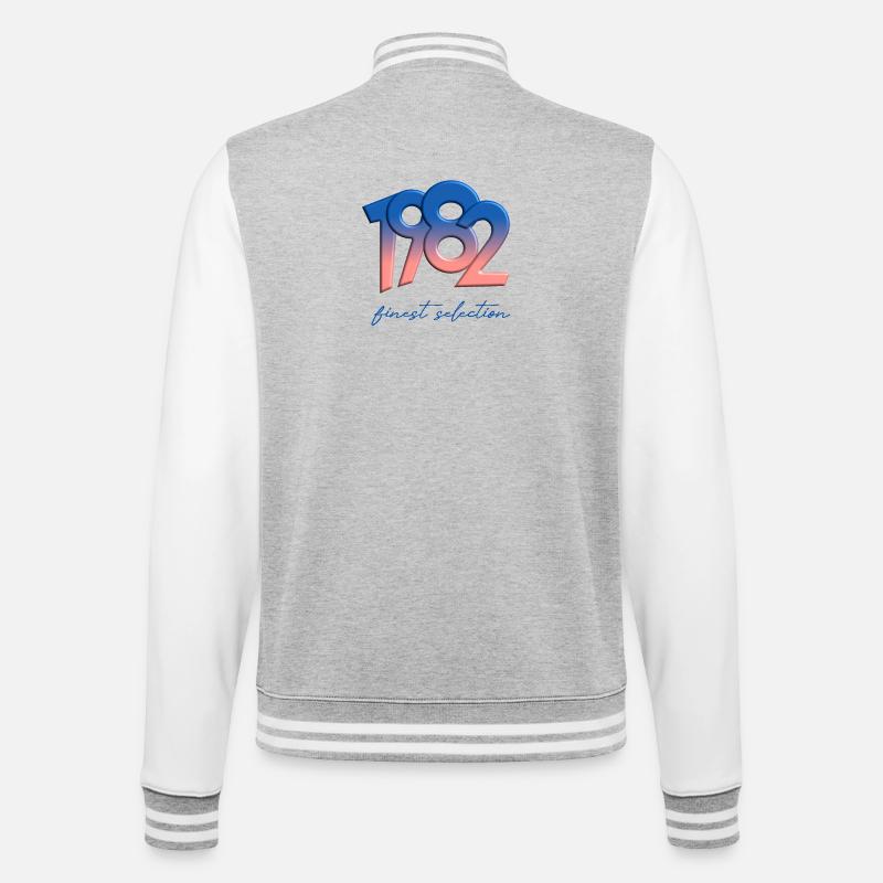 1982 - La plus belle sélection - Veste Teddy - gris chiné / blanc