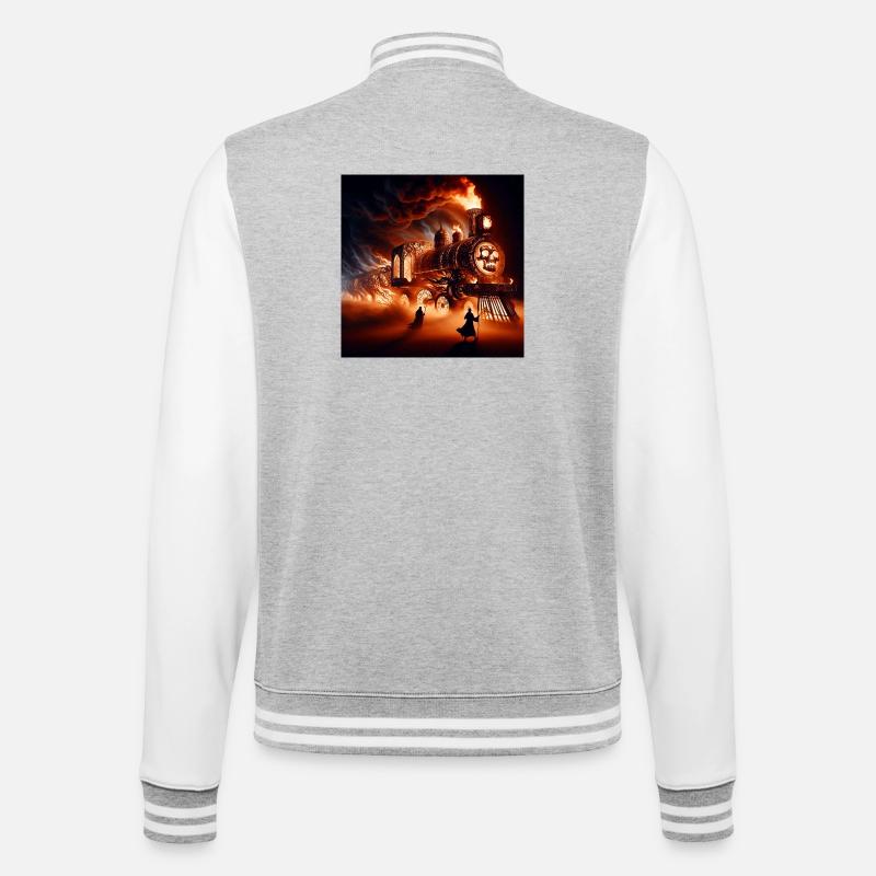 The Hell Train - College Sweat Jacket - heather grey/white