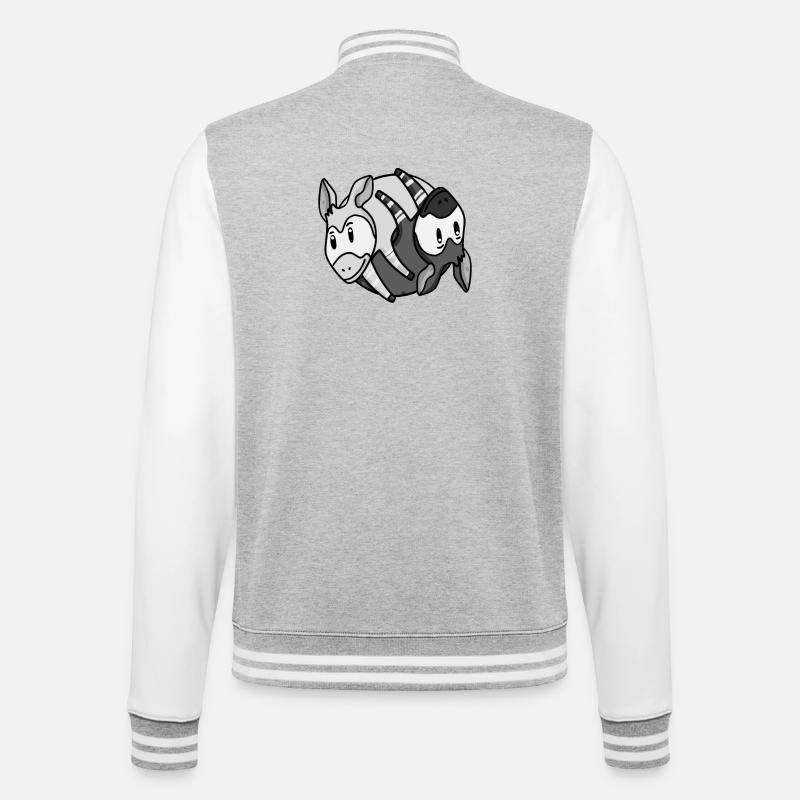 Yin Yang Okapi - College Sweat Jacket - heather grey/white